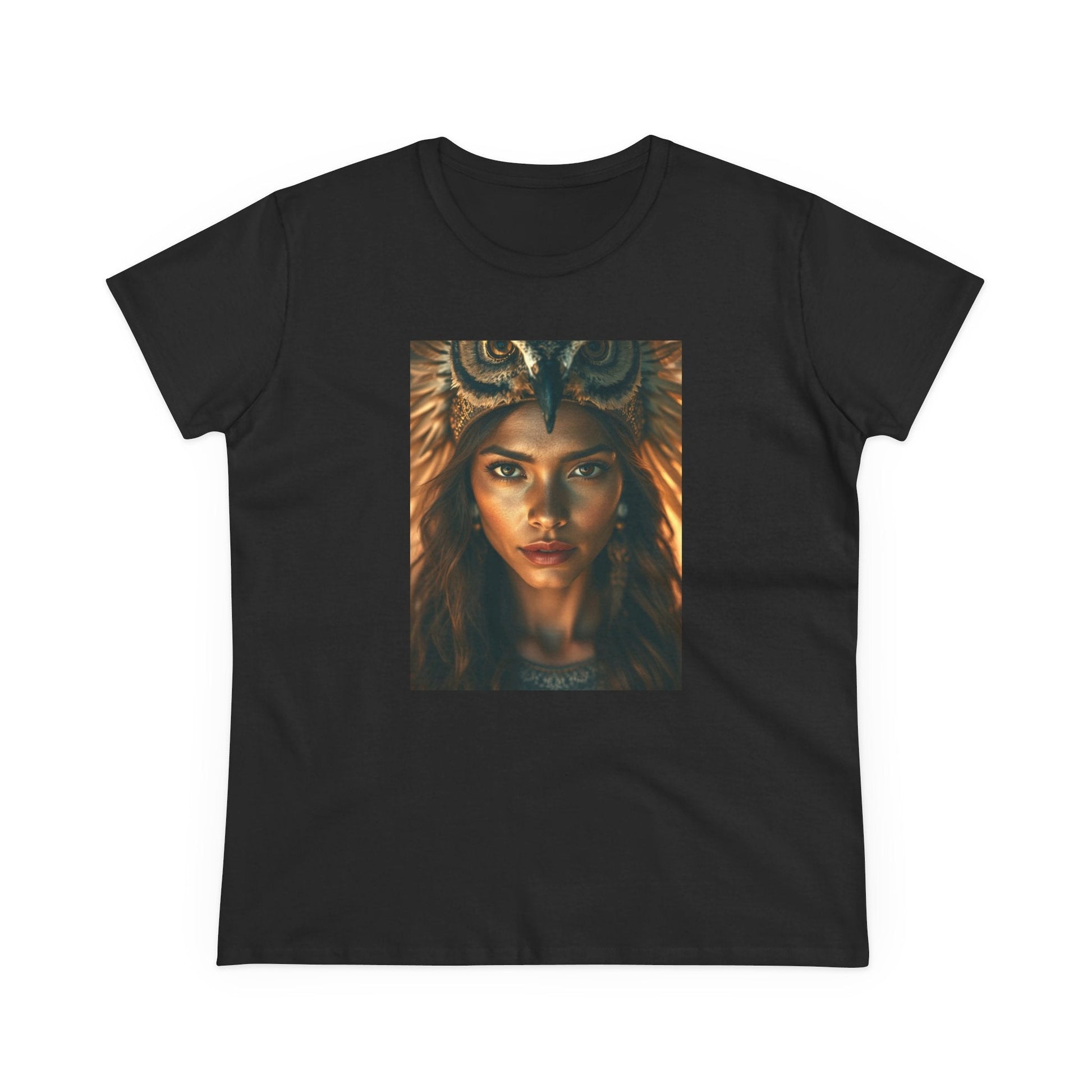 Printify T-Shirt Black / S Tribal Cosmic Owl Starseed Sister Women's Cotton Tee - Cosmic Art Graphic